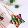 Christmas Tree Ceramic Hanging Pentangle Christmas Ornament with Gold Ribbon Crayons Ceramic Ornaments for Home Star Shape Crafts Christmas Tree Decorations for Holiday view 3
