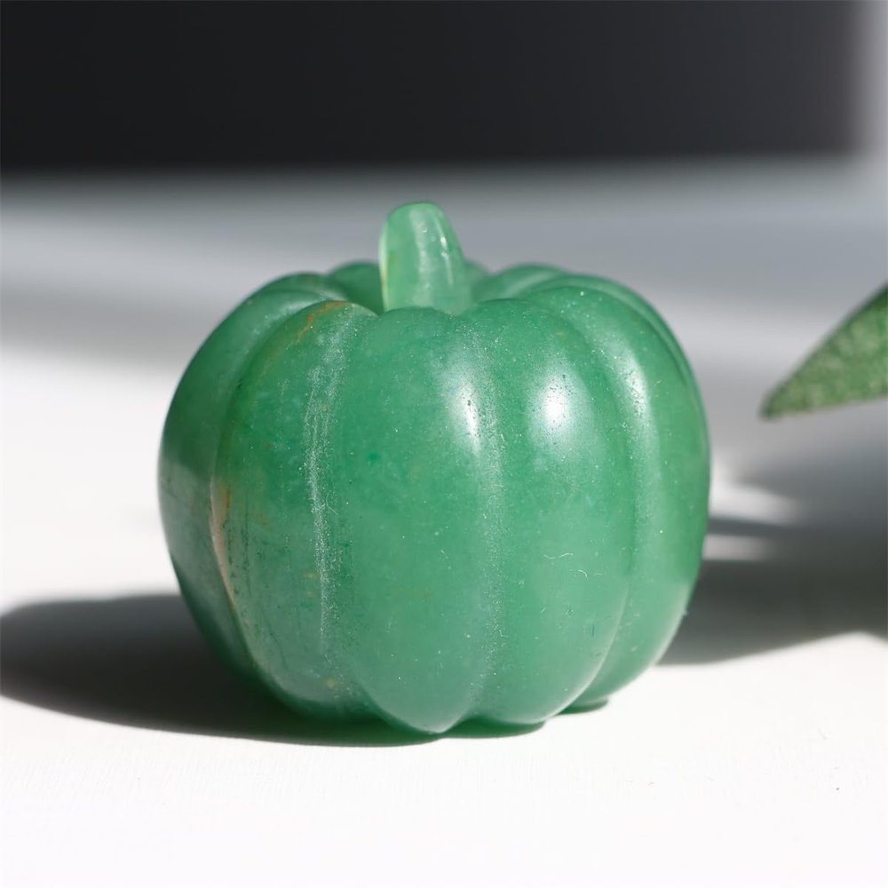 Xzyycyj Aventurine Crystal Pumpkins Pumpkin for Halloween Thanksgiving Fall Harvest Hard Figure Home Dcor (Aventurine)