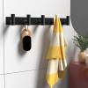 PMMASTO Coat Rack Wall Mounted, 5 "T Shaped Wall Hooks for Hanging, Heavy Duty Stainless Steel Coat Hook Rail for Hat Towel Robes in Bathroom Kitchen Mudroom Entryway (Black, 1 Pack) view 4