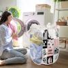 Peach I Love Cheer Cheerleader Laundry Hamper, Foldable Pop-up Mesh Hamper Dirty Clothes Basket Collapsible for Storage With Durable Handles view 3