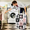 Peach I Love Cheer Cheerleader Laundry Hamper, Foldable Pop-up Mesh Hamper Dirty Clothes Basket Collapsible for Storage With Durable Handles view 4