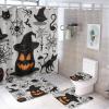 ZGDPBYF 3 Piece Bathroom Rugs Set, Halloween Non-Slip Soft Bath Mat Set, Horror Bat Spider Web Bathroom Mat, Living Room Bedroom Mat, Machine Washable, Dries Quickly, view 1