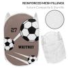 Sport Soccer Player Number Team Name Brown Storage Basket Laundry Hamper Bag Basket for Washing Clothes Bin Bag Dirty Cloth Toy Storage Hamper Bag view 2