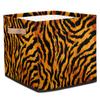 JXDXHCW 13x13 Inch Storage Basket Bin Retro Tiger Animal Skin Print Polyester Cloth Storage Cube Box Toys Clothes Towels Organizer for Kids Room Bedroom Shelves Pantry view 1