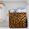 JXDXHCW 13x13 Inch Storage Basket Bin Retro Tiger Animal Skin Print Polyester Cloth Storage Cube Box Toys Clothes Towels Organizer for Kids Room Bedroom Shelves Pantry view 2
