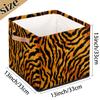 JXDXHCW 13x13 Inch Storage Basket Bin Retro Tiger Animal Skin Print Polyester Cloth Storage Cube Box Toys Clothes Towels Organizer for Kids Room Bedroom Shelves Pantry view 4