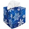 Tissue Box Cover Square Decorative Tissue Box Holder Cute Funny Cube Tissue Case Cover-Xmas Decor Snowflake Tissue Box Cover view 1