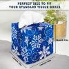 Tissue Box Cover Square Decorative Tissue Box Holder Cute Funny Cube Tissue Case Cover-Xmas Decor Snowflake Tissue Box Cover view 3