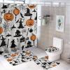ZGDPBYF Halloween Bath Rug Sets 3 Piece Horror Bat Spider Web Non Slip Washable Bath Rug Set for Tub, Shower, and Bathroom view 1