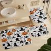 ZGDPBYF Halloween Bath Rug Sets 3 Piece Horror Bat Spider Web Non Slip Washable Bath Rug Set for Tub, Shower, and Bathroom view 3