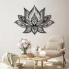 Metal Wall Decor, Lotus Mandala Metal Wall Art, Metal Mandala Wall Art, Lotus Flower Metal Wall Art, Mandala Metal Wall Decor, Lotus Metal Wall Decor, Mandala Wall Art, Home Decor (Silver, 49"x39"|126x100cm) view 2