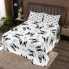 Manfei Cartoon Dogs Kids Bedspread King Size,Cute Animals Pets Lovely Toddler Coverlet Set,Girls Boys Adults Room Decor,Cute Bones Pugs Kawaii Quilted Coverlet,Black White Bedding Quilt,2 Pillowcases view 1