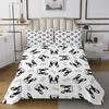 Manfei Cartoon Dogs Kids Bedspread King Size,Cute Animals Pets Lovely Toddler Coverlet Set,Girls Boys Adults Room Decor,Cute Bones Pugs Kawaii Quilted Coverlet,Black White Bedding Quilt,2 Pillowcases view 2