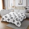 Manfei Cartoon Dogs Kids Bedspread King Size,Cute Animals Pets Lovely Toddler Coverlet Set,Girls Boys Adults Room Decor,Cute Bones Pugs Kawaii Quilted Coverlet,Black White Bedding Quilt,2 Pillowcases view 3
