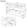 50" Retro Design Console Table Sofa Table with Three Drawers and Two Open Shelves, Solid Pine Wood Frame and Legs for Entryway, Hallway, Living Room. (Beige@1) view 2