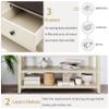 50" Retro Design Console Table Sofa Table with Three Drawers and Two Open Shelves, Solid Pine Wood Frame and Legs for Entryway, Hallway, Living Room. (Beige@1) view 4
