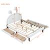 Tdewlye Playful Rabbit Design Full Size Upholstered PU Leather Platform Bed with Rabbit Ornament,4 Drawers,Wood Slat Support,for Kids Boy Girls, No Box Spring Needed (White-@A) view 3