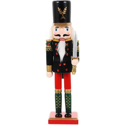 LIOOBO Wooden Nutcracker Figurine Xmas Decoration for Home Office Garden Unique Hand-Painted Holiday Decor for Boys and Girls and Adults