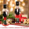LIOOBO Wooden Nutcracker Figurine Xmas Decoration for Home Office Garden Unique Hand-Painted Holiday Decor for Boys and Girls and Adults view 3