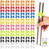 Suttmin 500 Pcs Reusable Chopsticks Helper Multicolor Plastic Practice Chopstick Trainer Hinges Connector Chinese Chop Stick Helper for Adult Learner Beginner view 1