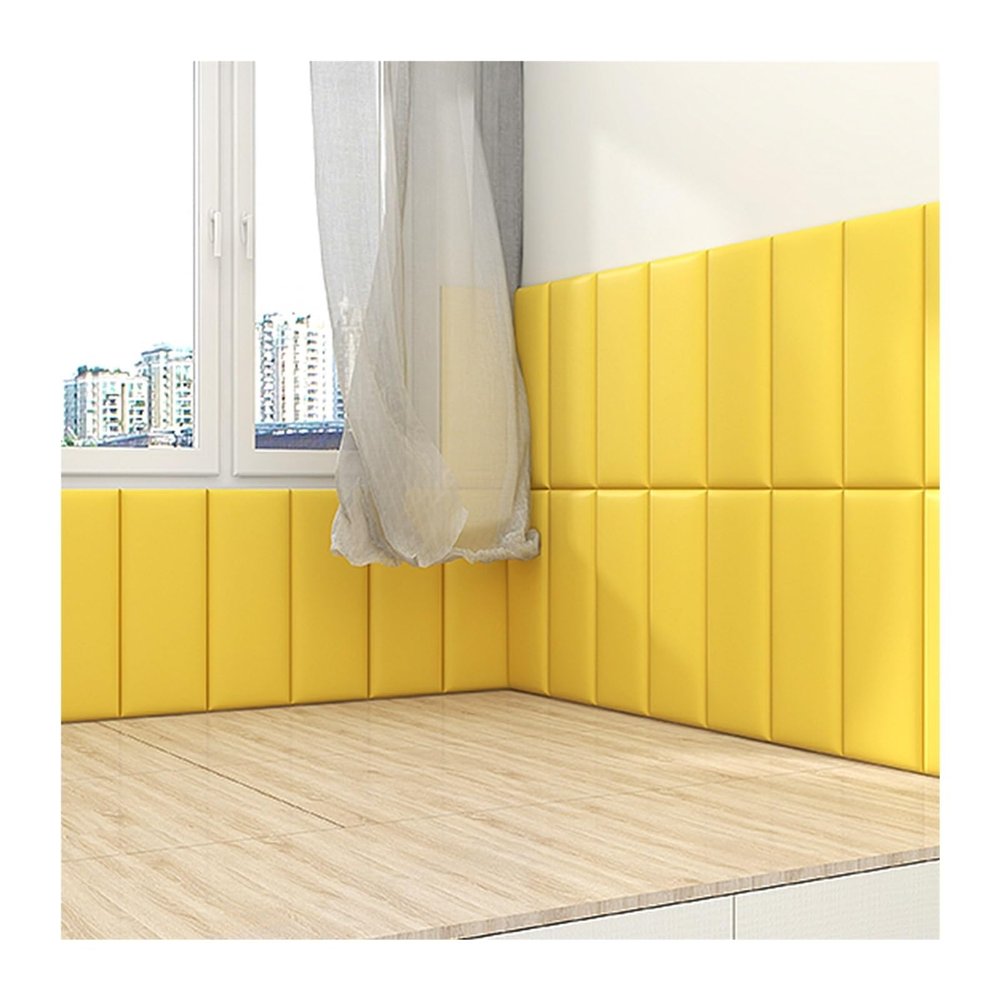 XLIHAWY 3D Peel and Stick Wall Panels, PU Anti-Collision Bedside Protective Wall Cushion, Soundproof Queen Bed Headboard for Bedroom(11.8x23.62in,1pcs)