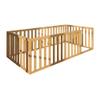 Montessori Floor Bed for Kids 39.4'' x 75.2'' Twin | Toodlers Floor Bed with Safety Guardrails | Pine Wood Baby Bed | Sturdy Wood Frame Bed for Girls and Boys (Twin, Height : 23.6 Inches) view 1