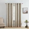 Threadmade Palmetto Lattice Embroidered Blackout Window Curtain Panel, Set of 2, Natural - 37" W x 84" L view 1