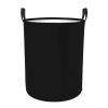 Black Laundry Hamper with Durable Handle Waterproof Foldable Laundry Basket Round Dirty Clothes Organizer Storage Basket for Home Bathroom Office Nursery view 1