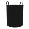 Black Laundry Hamper with Durable Handle Waterproof Foldable Laundry Basket Round Dirty Clothes Organizer Storage Basket for Home Bathroom Office Nursery view 2