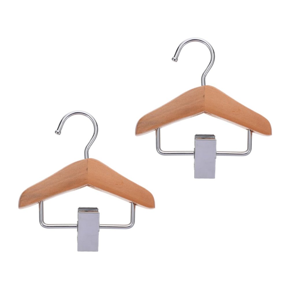 Balacoo 2Pcs pet hanger cat clothes hangers doll small hangers for dog clothes clip hanger pet apparel hangers dog apparel hangers dog coat hangers pet clothes rack baby wooden wig