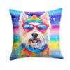 Caroline's Treasures DAC2571PW1414 Westie Hippie Dawg Fabric Decorative Pillow Machine Washable, Indoor Outdoor Decorative Pillow for Couch, Bed or Patio, 14Hx14W view 1