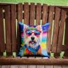 Caroline's Treasures DAC2571PW1414 Westie Hippie Dawg Fabric Decorative Pillow Machine Washable, Indoor Outdoor Decorative Pillow for Couch, Bed or Patio, 14Hx14W view 4