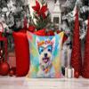 Caroline's Treasures DAC2569PW1414 Westie Hippie Dawg Fabric Decorative Pillow Machine Washable, Indoor Outdoor Decorative Pillow for Couch, Bed or Patio, 14Hx14W view 2