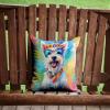Caroline's Treasures DAC2569PW1414 Westie Hippie Dawg Fabric Decorative Pillow Machine Washable, Indoor Outdoor Decorative Pillow for Couch, Bed or Patio, 14Hx14W view 4