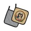 Caroline's Treasures Shih Tzu and Flowers Pair of Pot Holders Kitchen Heat Resistant Pot Holders Sets Oven Hot Pads for Cooking Baking BBQ, 7 1/2 x 7 1/2 view 2