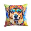 Caroline's Treasures DAC2580PW1818 Hippie Dawg Fabric Decorative Pillow Machine Washable, Indoor Outdoor Decorative Pillow for Couch, Bed or Patio, 18Hx18W view 1