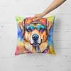 Caroline's Treasures DAC2580PW1818 Hippie Dawg Fabric Decorative Pillow Machine Washable, Indoor Outdoor Decorative Pillow for Couch, Bed or Patio, 18Hx18W view 4