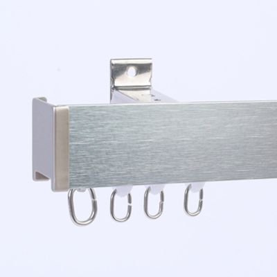 Aluminium Curtain Rails - Five Colors - Curtain Track - Ceiling/Wall Mount - Light Tightness - Curtain Rod for Bedroom, Hospital (Color : Gray-02, Size : A-2.1m(1.05m*2))