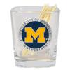 Heritage Pewter University of Michigan Toothpick Holder | Hand-Sculpted 1.5 Ounce Glass | Intricately Crafted Metal Pewter Alma Mater Inlay view 1