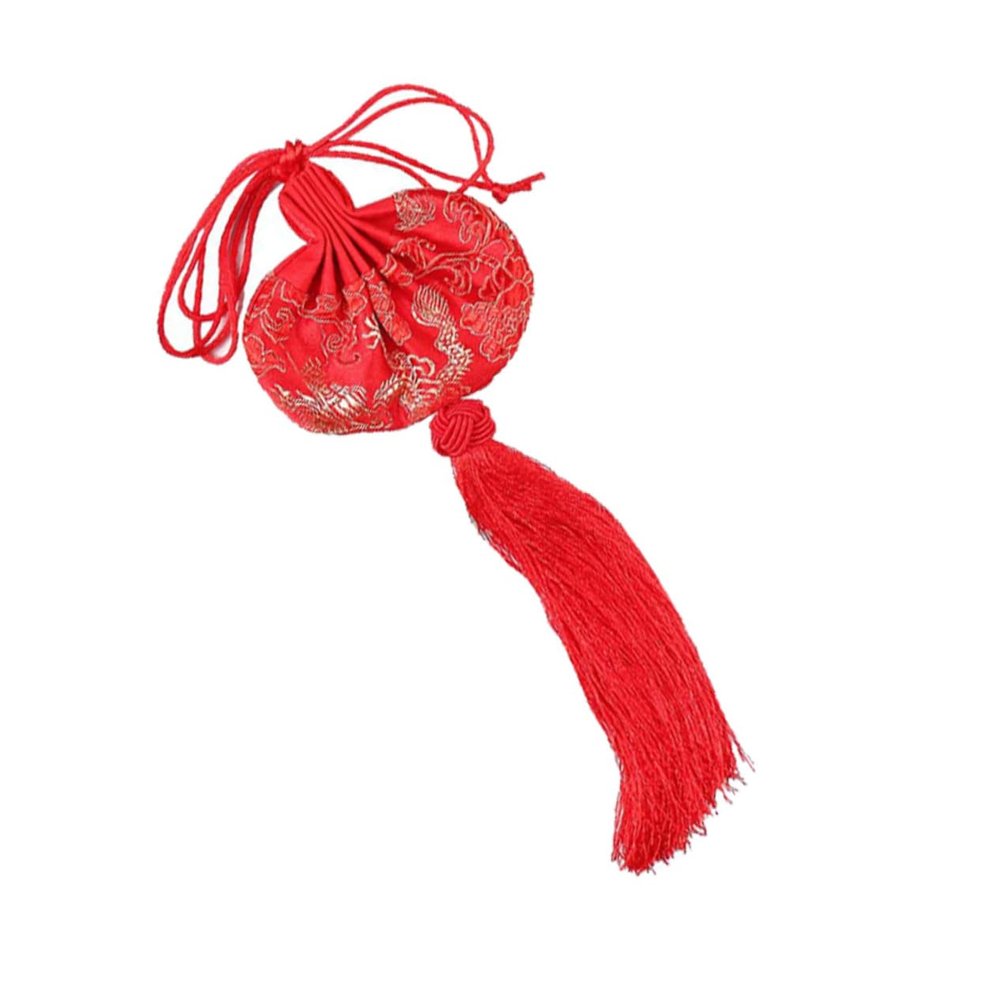Antique Purse Chinese Empty Chinese Sachet Bags car Dashboard Ornament Hanfu Costume Accessories fengshui Charms Small vases for Flowers red Sachet Pouch Nylon Drawstring
