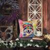 Caroline's Treasures DAC2519PW1818 Keeshond Hippie Dawg Fabric Decorative Pillow Machine Washable, Indoor Outdoor Decorative Pillow for Couch, Bed or Patio, 18Hx18W view 3
