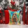 Caroline's Treasures DAC2493PW1818 Cocker Spaniel Hippie Dawg Fabric Decorative Pillow Machine Washable, Indoor Outdoor Decorative Pillow for Couch, Bed or Patio, 18Hx18W view 2