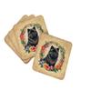 Caroline's Treasures Black Chow Chow and Flowers Foam Coaster Set of 4 Cup Coasters for Indoor and Outdoor, Coaster for Tabletop Protection, Anti Slip, Mouse pad Material view 1
