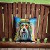 Caroline's Treasures DAC2457PW1414 Bearded Collie Hippie Dawg Fabric Decorative Pillow Machine Washable, Indoor Outdoor Decorative Pillow for Couch, Bed or Patio, 14Hx14W view 4