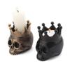 Garneck 2pcs Crown Skull Candle Holder Tealight Stand Skull Tealight Holder Halloween Holder Candle Holders Halloween Decorations Crown Decor Props Desktop Resin view 4