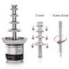 JINGEDD Chocolate Fountain Commercial Chocolate Fountain Chocolate Fountain Machine Stainless Steel Chocolate Fountain Fondue for Cake Shop,Hotel,House,Restaurant,Banquet,4Tier view 4