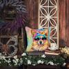 Caroline's Treasures DAC2541PW1414 Pomeranian Hippie Dawg Fabric Decorative Pillow Machine Washable, Indoor Outdoor Decorative Pillow for Couch, Bed or Patio, 14Hx14W view 3
