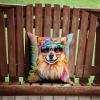 Caroline's Treasures DAC2541PW1414 Pomeranian Hippie Dawg Fabric Decorative Pillow Machine Washable, Indoor Outdoor Decorative Pillow for Couch, Bed or Patio, 14Hx14W view 4