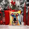 Caroline's Treasures DAC2477PW1818 Bullmastiff Hippie Dawg Fabric Decorative Pillow Machine Washable, Indoor Outdoor Decorative Pillow for Couch, Bed or Patio, 18Hx18W view 2