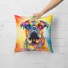 Caroline's Treasures DAC2477PW1818 Bullmastiff Hippie Dawg Fabric Decorative Pillow Machine Washable, Indoor Outdoor Decorative Pillow for Couch, Bed or Patio, 18Hx18W view 4